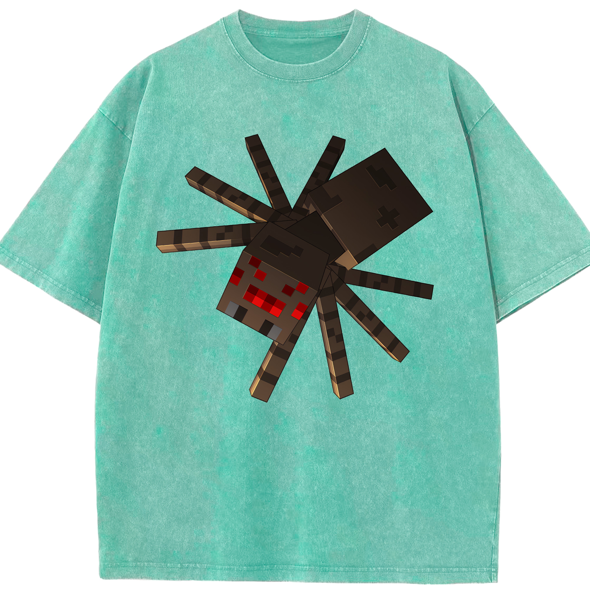 （画像用） マインクラフト ブロックの世界 Minecraft MC Block world 綿100% ヴィンテージ風 半袖Tシャツ（フロントプリント）